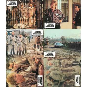 BRUBAKER Original Lobby Cards x6 - 9x12 in. - 1980 - Stuart Rosenberg, Robert Redford