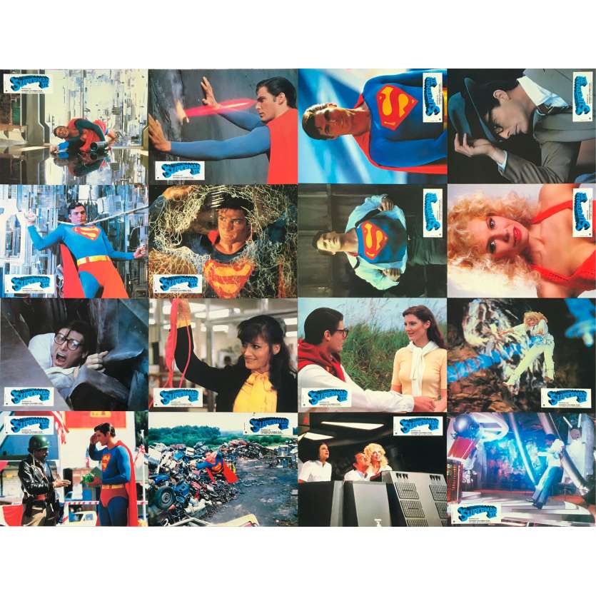 SUPERMAN 3 Original Lobby Cards x16 - 9x12 in. - 1983 - Richard Lester, Christopher Reeves