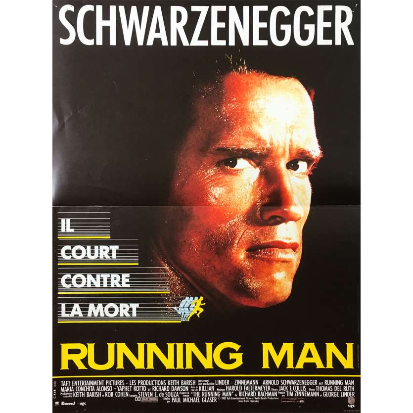 RUNNING MAN Affiche de film - 40x60 cm. - 1987 - Arnold Schwarzenegger, Paul Michael Glaser