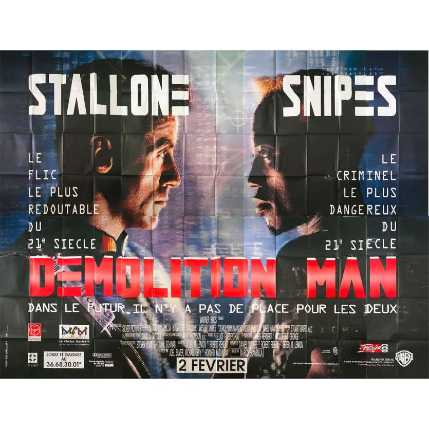 DEMOLITION MAN Affiche de film - 400x300 cm. - 1993 - Sylvester Stallone, Marco Brambilla