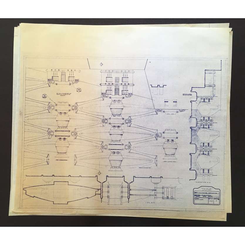 DUNE Lot de Blueprints - Guilde Spatiale - 1982 - Kyle McLachlan, David Lynch