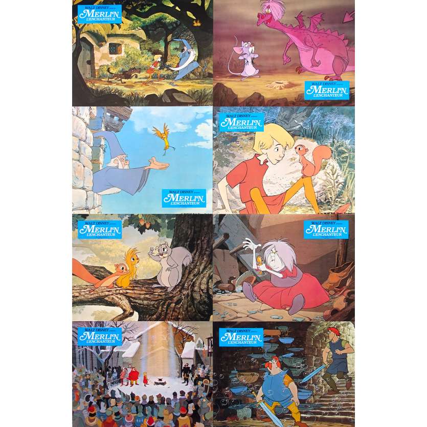 MERLIN L'ENCHANTEUR Photos de film Jeu A - x8 - 24x30 cm. - R1980 - Rickie Sorensen, Walt Disney