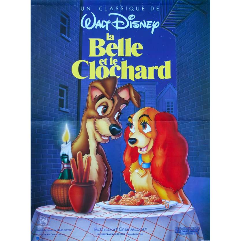 BELLE ET LE CLOCHARD Affiche de film - 60x80 cm. - R1980 - Peggy Lee, Walt Disney