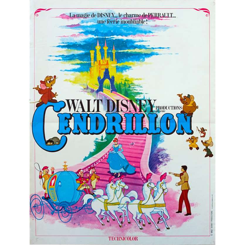 CENDRILLON Affiche de film - 40x60 cm. - R1970 - Ilien Woods, Walt Disney