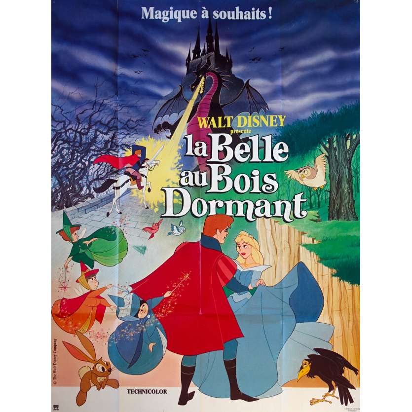 LA BELLE AU BOIS DORMANT Affiche de film - 120x160 cm. - R1980 - Mary Costa, Walt Disney