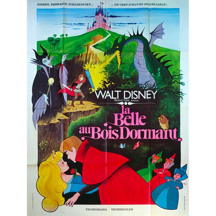 LA BELLE AU BOIS DORMANT Affiche de film - 120x160 cm. - R1970 - Mary Costa, Walt Disney