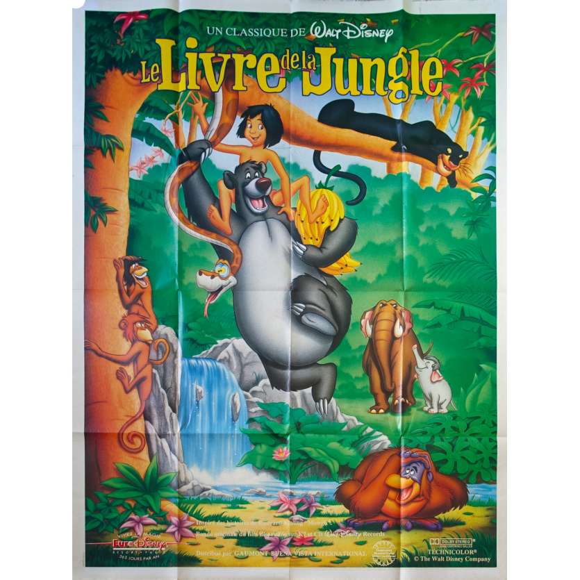 LE LIVRE DE LA JUNGLE Affiche de film - 120x160 cm. - R1980 - Louis Prima, Walt Disney