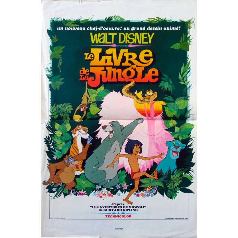 LE LIVRE DE LA JUNGLE Affiche de film - 40x60 cm. - 1967 - Louis Prima, Walt Disney