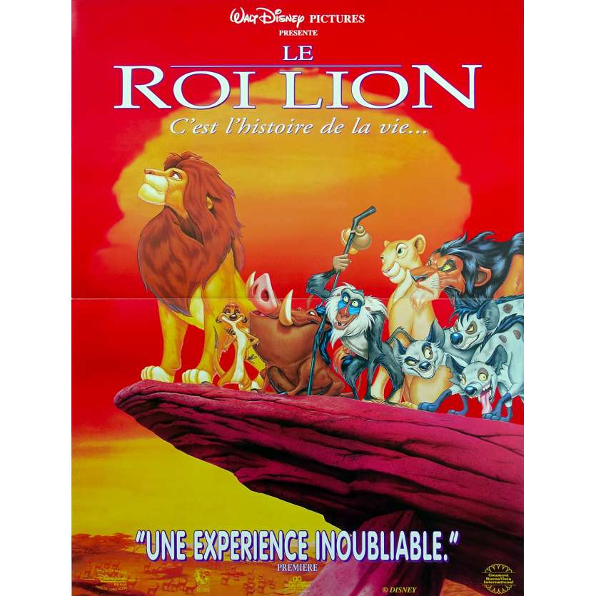 LE ROI LION Affiche de film - 40x60 cm. - 1994 - Matthew Broderick, Walt Disney