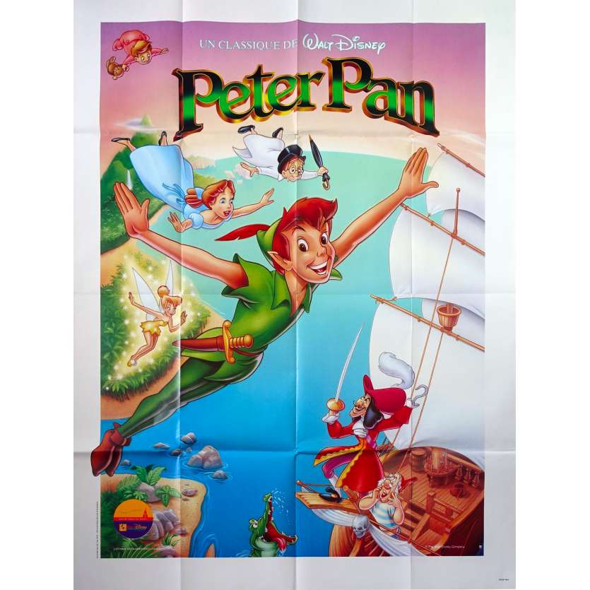 PETER PAN Affiche de film - 120x160 cm. - R1990 - Bobby Driscoll, Walt Disney