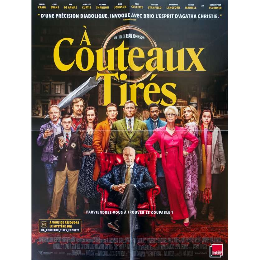 A COUTEAUX TIRES Affiche de film - 40x60 cm. - 2019 - Daniel Craig, Jamie Lee Curtis, Rian Johnson