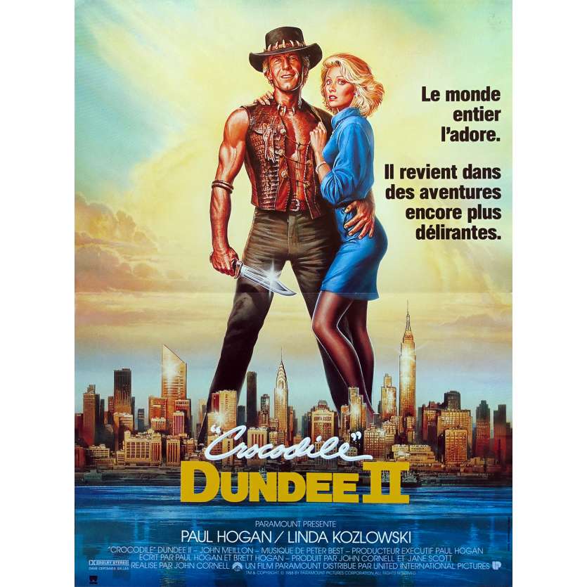 CROCODILE DUNDEE II Original Movie Poster  - 15x21 in. - 1988 - John Cornell, Paul Hogan