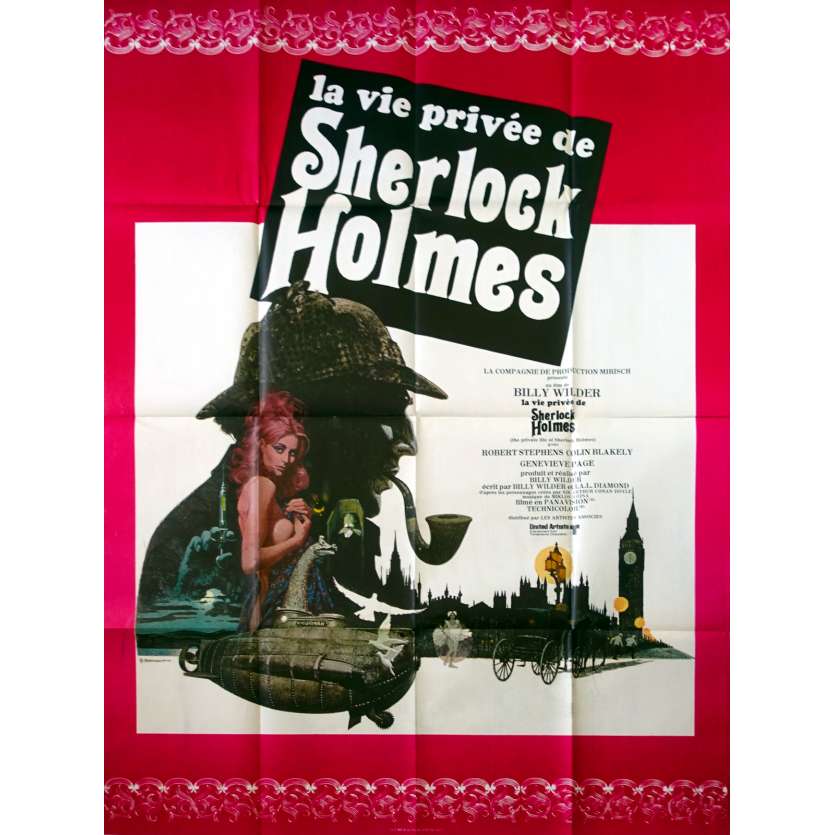 LA VIE PRIVEE DE SHERLOCK HOLMES Affiche de film - 120x160 cm. - 1970 - Christopher Lee, Billy Wilder