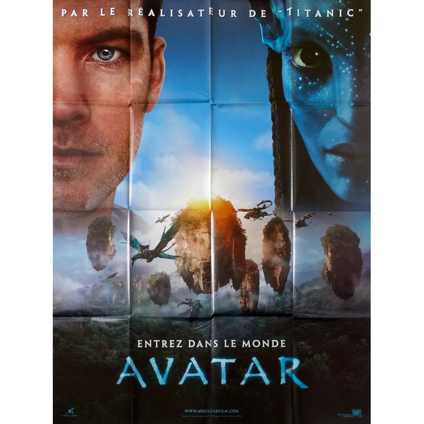 AVATAR Affiche de film - 120x160 cm. - 2009 - Sam Worthington, James Cameron