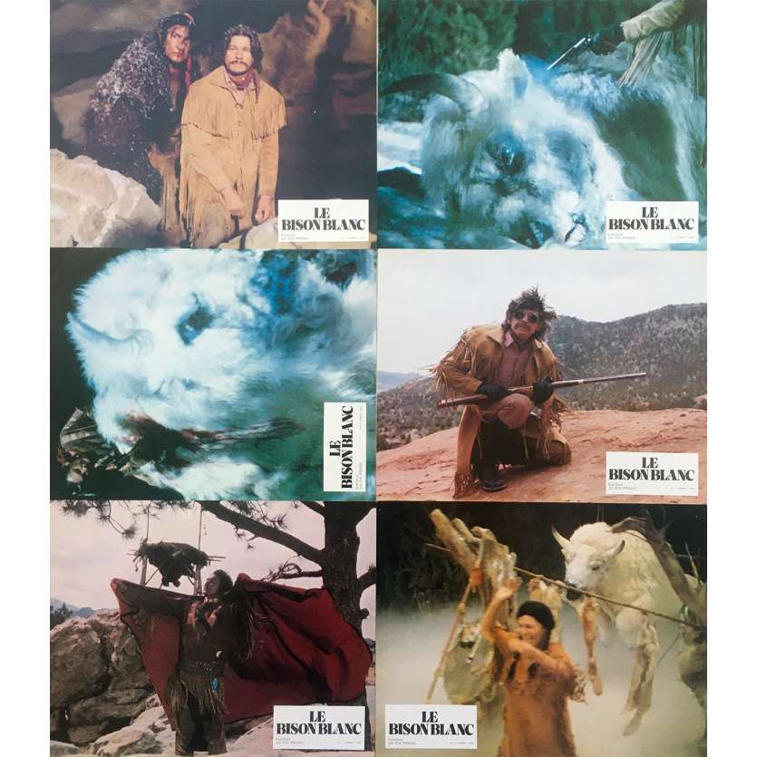 THE WHITE BUFFALO Original Lobby Cards x6 - 9x12 in. - 1977 - J. Lee Thompson, Charles Bronson