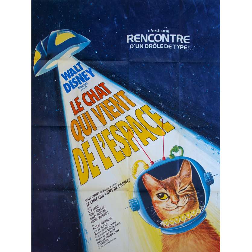 LE CHAT QUI VIENT DE L'ESPACE Affiche de film - 120x160 cm. - 1978 - Ken Berry, Norman Tokar