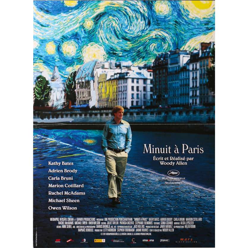 MIDNIGHT IN PARIS Original Movie Poster - 15x21 in. - 2011 - Woody Allen, Owen Wilson