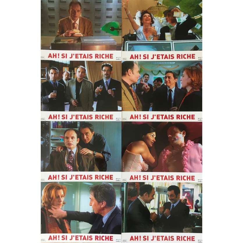 AH! SI J'ETAIS RICHE Original Lobby Cards - 9x12 in. - 2002 - Gérard Bitton, Jean-Claude Daroussin