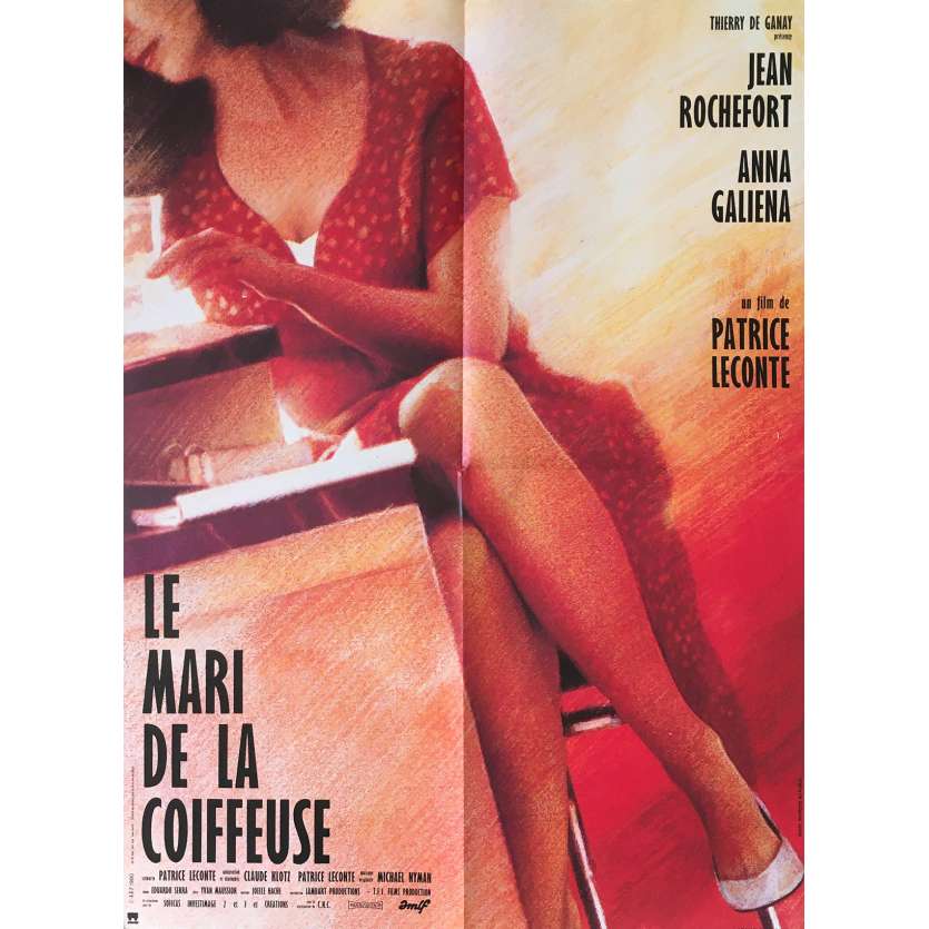 LE MARI DE LA COIFFEUSE Affiche de film  - 60x80 cm. - 1990 - Jean Rochefort, Anna Galiena, Patrice Leconte