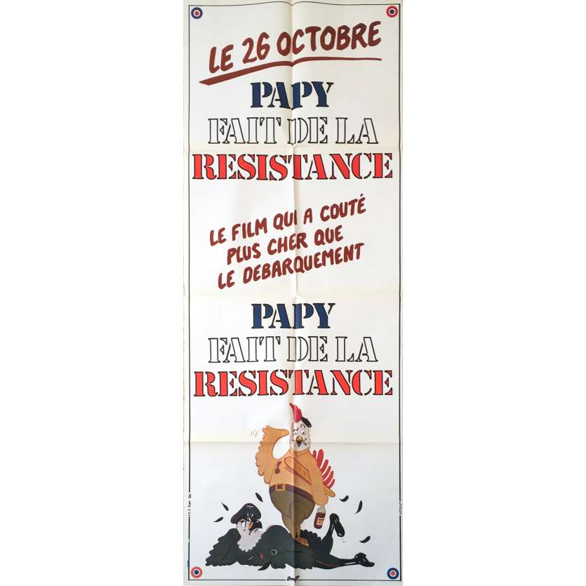 GRAMPS IN THE RESISTANCE Original Movie Poster - 23x63 in. - 1983 - Jean-Marie Poiré, Christian Clavier