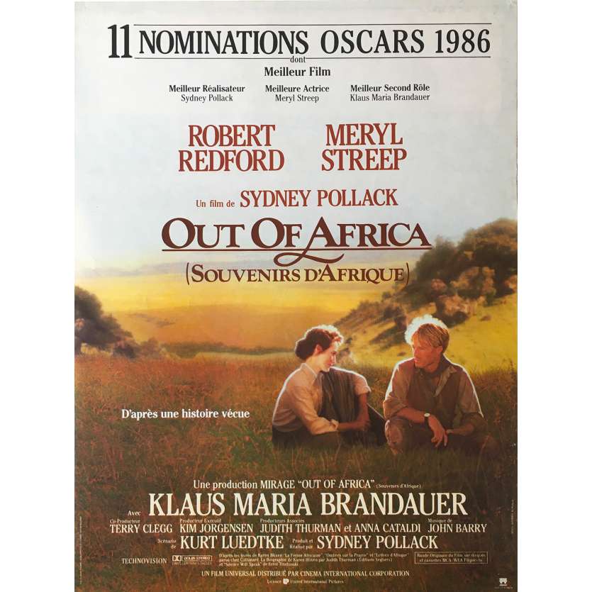 OUT OF AFRICA Affiche de film - 40x60 cm. - 1985 - Robert Redford, Sidney Pollack