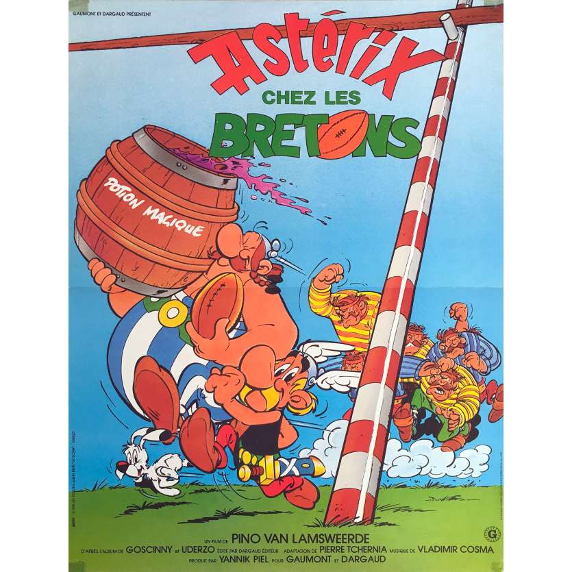 ASTERIX IN BRITAIN Original Movie Poster - 15x21 in. - 1986 - Pino Van Lamsweerde, Roger Carel