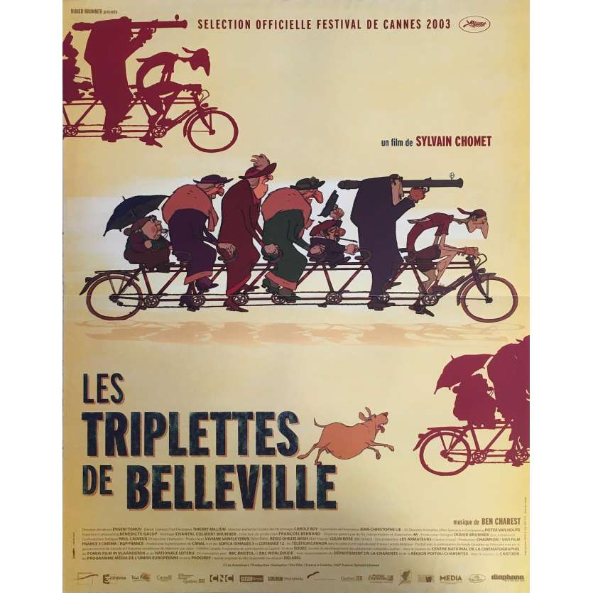 LES TRIPLETTES DE BELLEVILLE Affiche de film - 40x60 cm. - 2003 - Michele Caucheteux, Sylvain Chomet