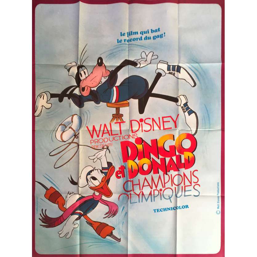 DONALD ET DINGO CHAMPIONS OLYMPIQUES Affiche de film - 120x160 cm. - 1972 - Pinto Colvig, Jack Kinney