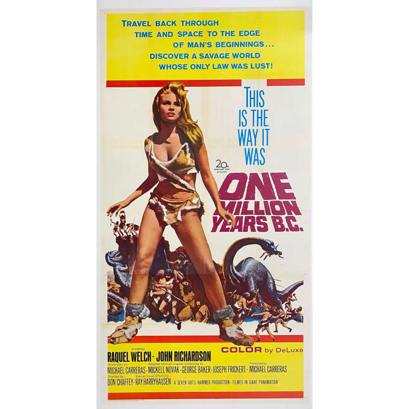 One Million Year Bc Movie Poster 41x81 In