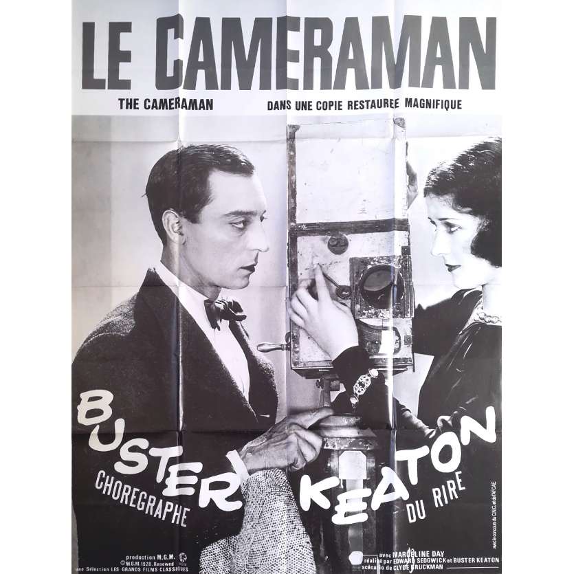 LE CAMERAMAN Affiche de film - 120x160 cm. - R1970 - Buster Keaton, Edward Sedgwick