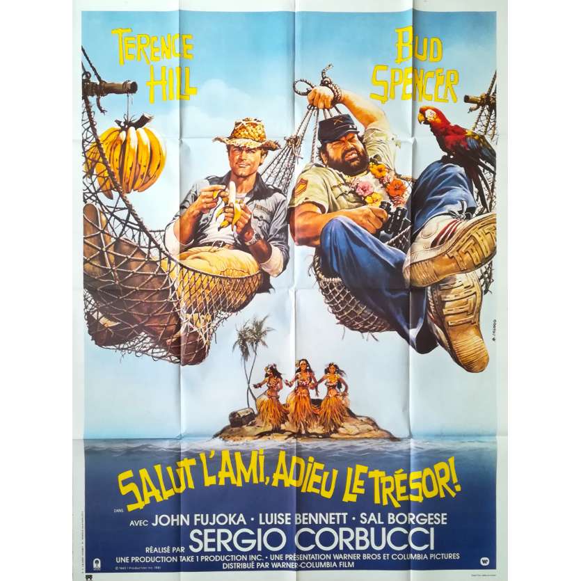 SALUT L'AMI ADIEU LE TRESOR Affiche de film - 120x160 cm. - 1981 - Terence Hill, Bud Spencer, Sergio Corbucci