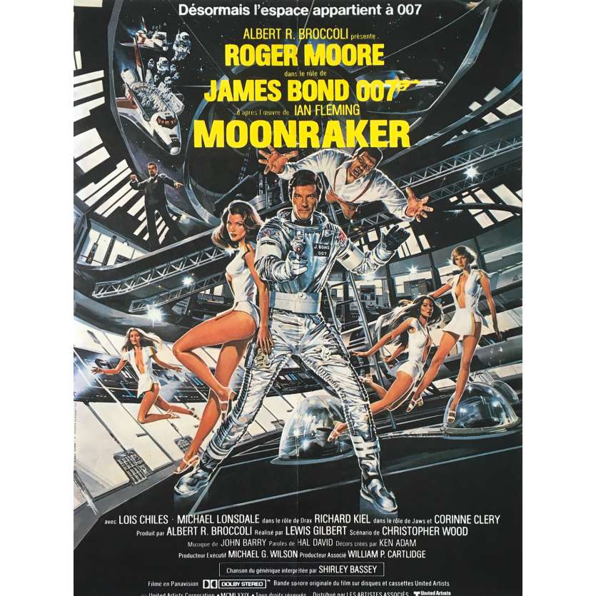 MOONRAKER Affiche de film française - 40x60 cm. - 1979 - Roger Moore, James Bond