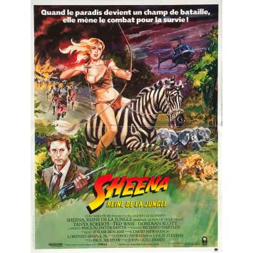 SHEENA REINE DE LA JUNGLE Affiche de film française - 40x60 cm. - 1984 - Tanya Roberts, John Guillermin