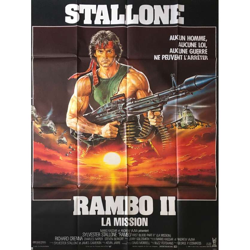 RAMBO 2 Affiche de film française - 120x160 cm. - 1985 - Sylvester Stallone, George P. Cosmatos