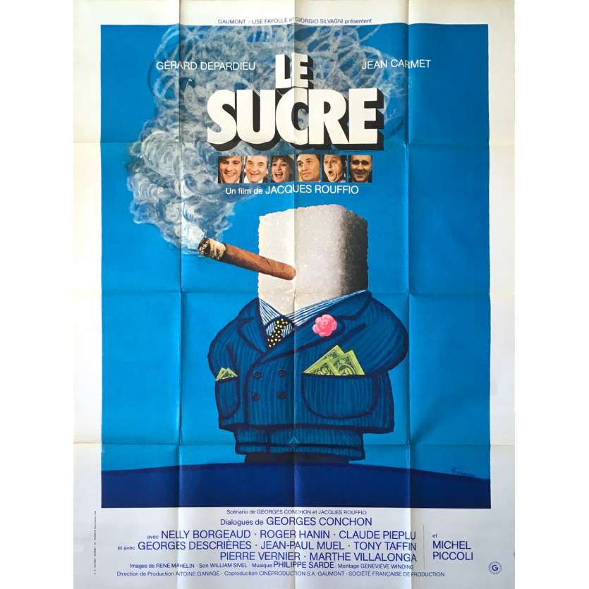 LE SUCRE Affiche de film - 120x160 cm. - 1978 - Gérard Depardieu, Jacques Rouffio