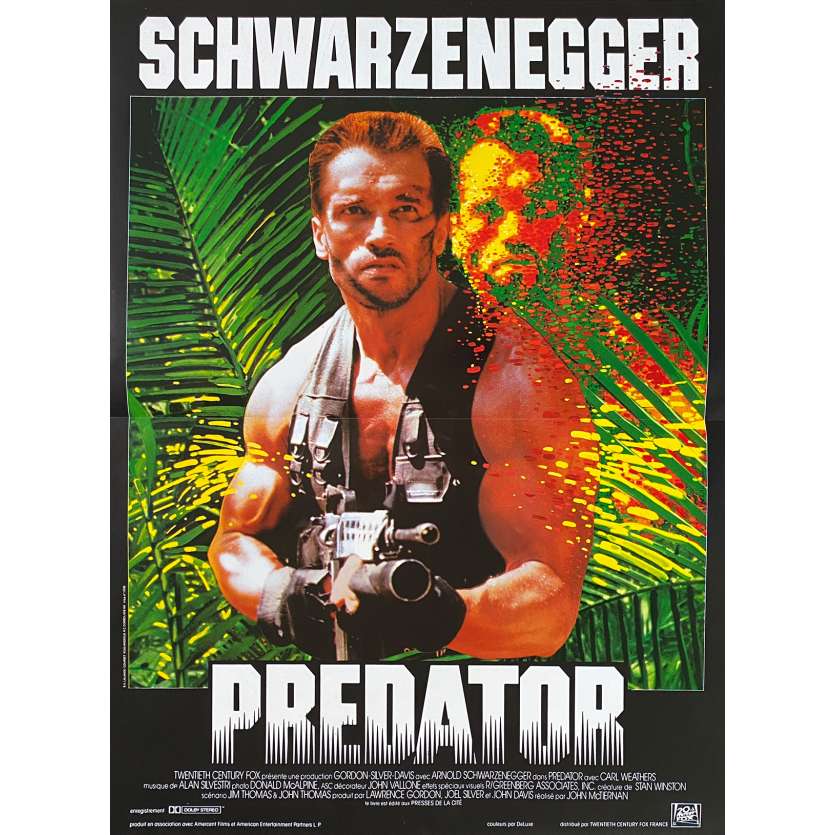 PREDATOR Original Movie Poster - 15x21 in. - 1987 - John McTiernan, Arnold Schwarzenegger