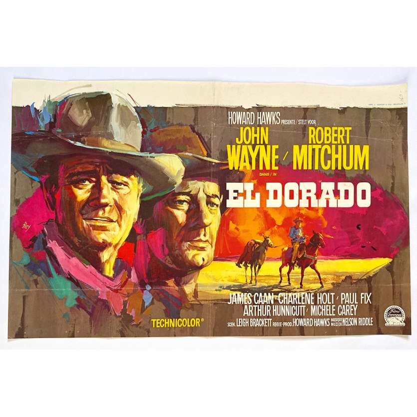 EL DORADO Affiche de film - 35x55 cm. - 1967 - John Wayne, Robert Mitchum, Howard Hawks