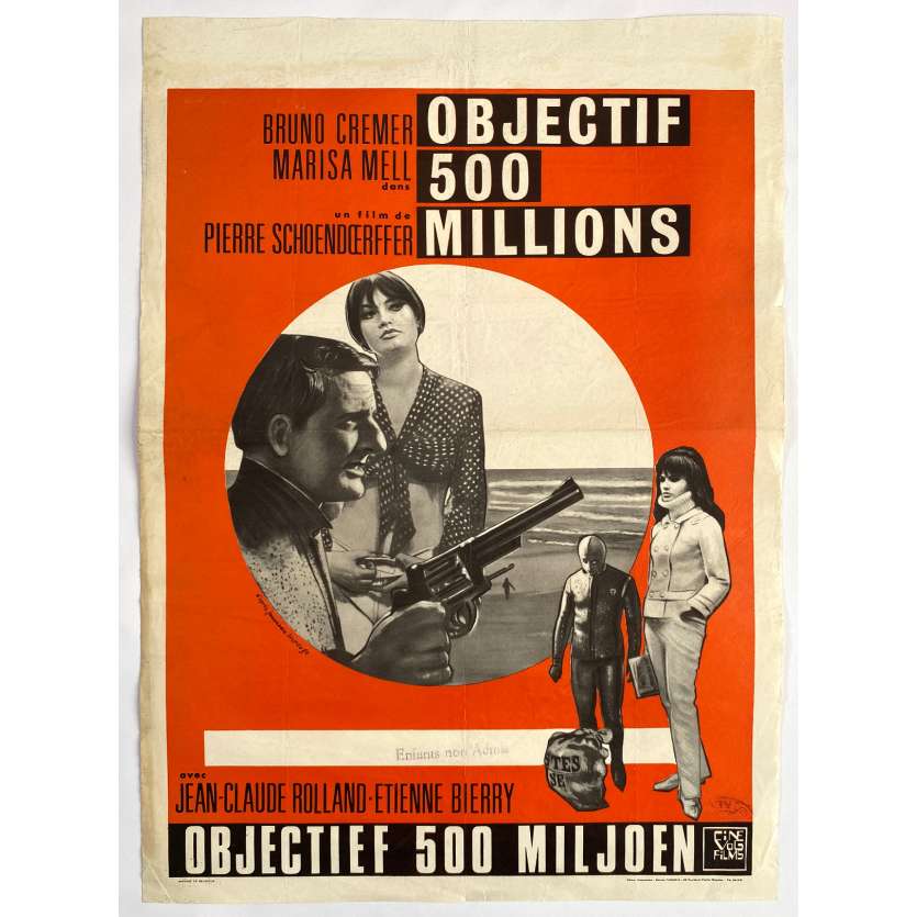 OBJECTIVE 500 MILLION Original Movie Poster - 14x21 in. - 1966 - Pierre Schoendoerffer, Bruno Cremer