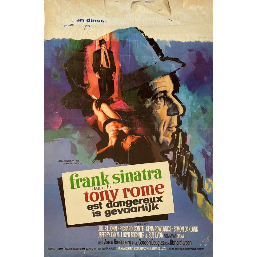 TONY ROME EST DANGEREUX Affiche de film - 35x55 cm. - 1967 - Franck Sinatra, Gordon Douglas