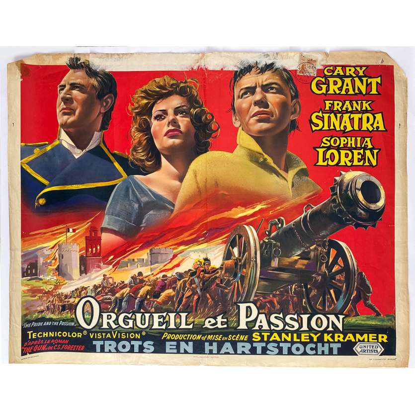 THE PRIDE AND THE PASSION Original Movie Poster - 14x21 in. - 1957 - Stanley Kramer, Cary Grant, Sophia Loren