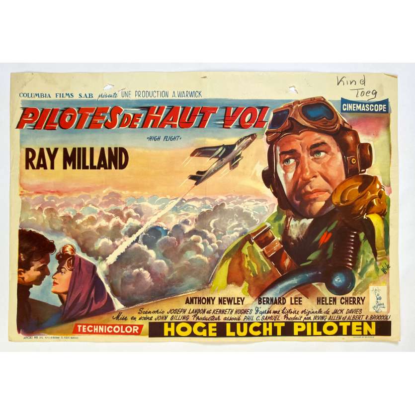 PILOTES DE HAUT VOL Affiche de film - 35x55 cm. - 1957 - Ray Milland, John Gilling