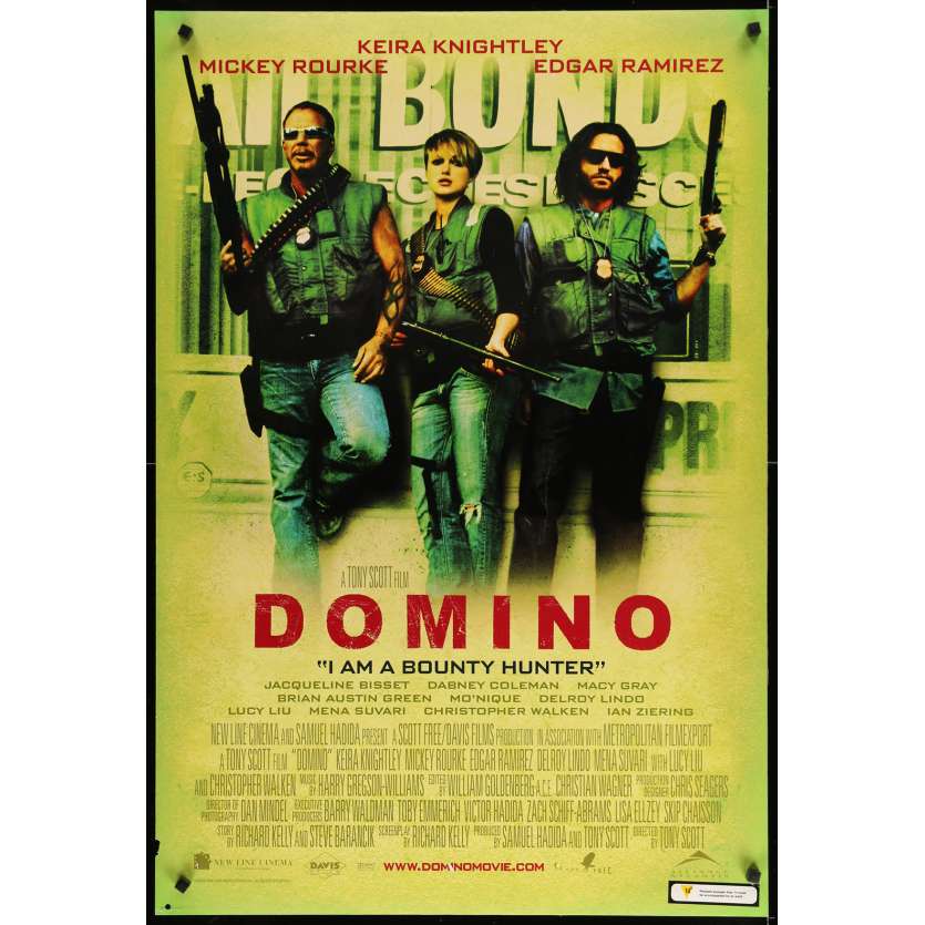 DOMINO Affiche de film - 69x102 cm. - 2005 - Keira Knightley, Mickey Rourke, Tony Scott