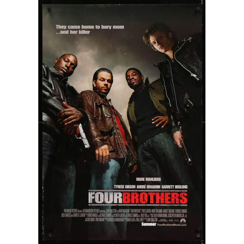 QUATRE FRERES Affiche de film - 69x102 cm. - 2005 - Mark Wahlberg, John Singleton