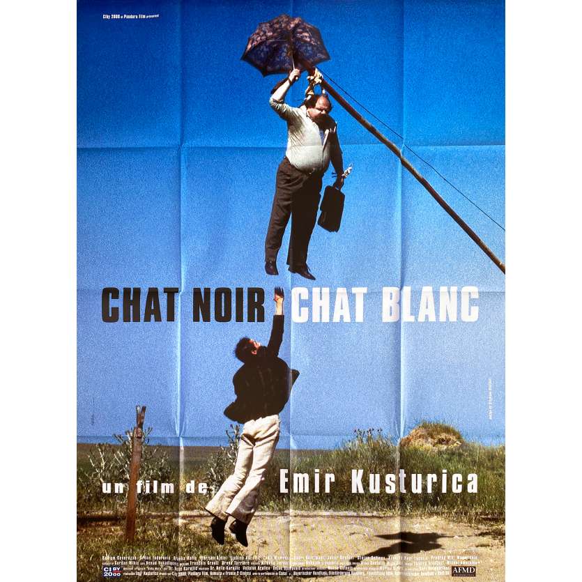 CHAT NOIR CHAT BLANC Affiche de film - 120x160 cm. - 1998 - Bajram Severdzan, Emir Kusturica