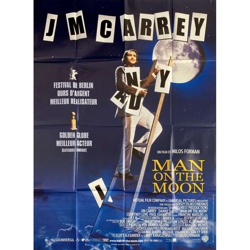 MAN ON THE MOON Affiche de film  - 120x160 cm. - 1999 - Jim Carrey, Danny DeVito, Milos Forman