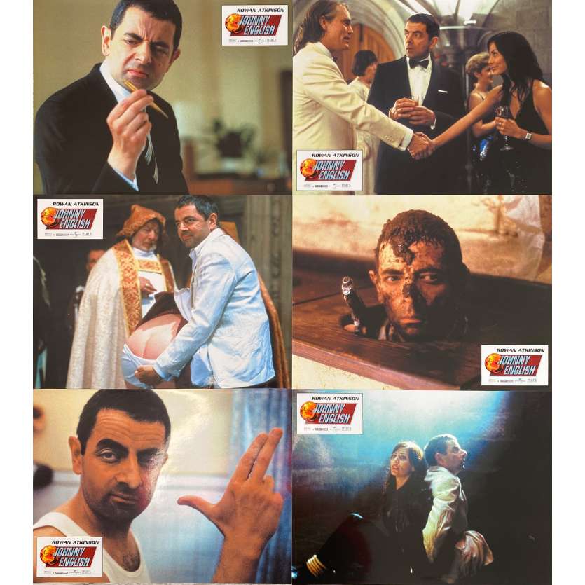 JOHNNY ENGLISH Original Lobby Cards x6 - 9x12 in. - 2003 - Peter Howitt, Rowan Atkinson