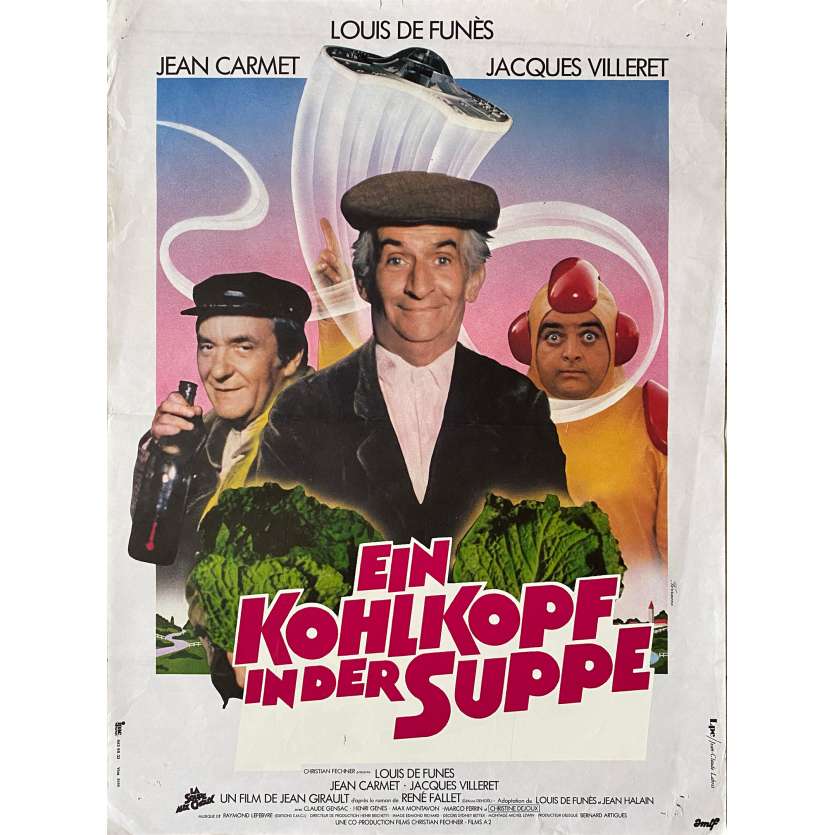 LA SOUPE AUX CHOUX Affiche de film - 40x60 cm. - 1981 - Louis de Funès, Jean Girault