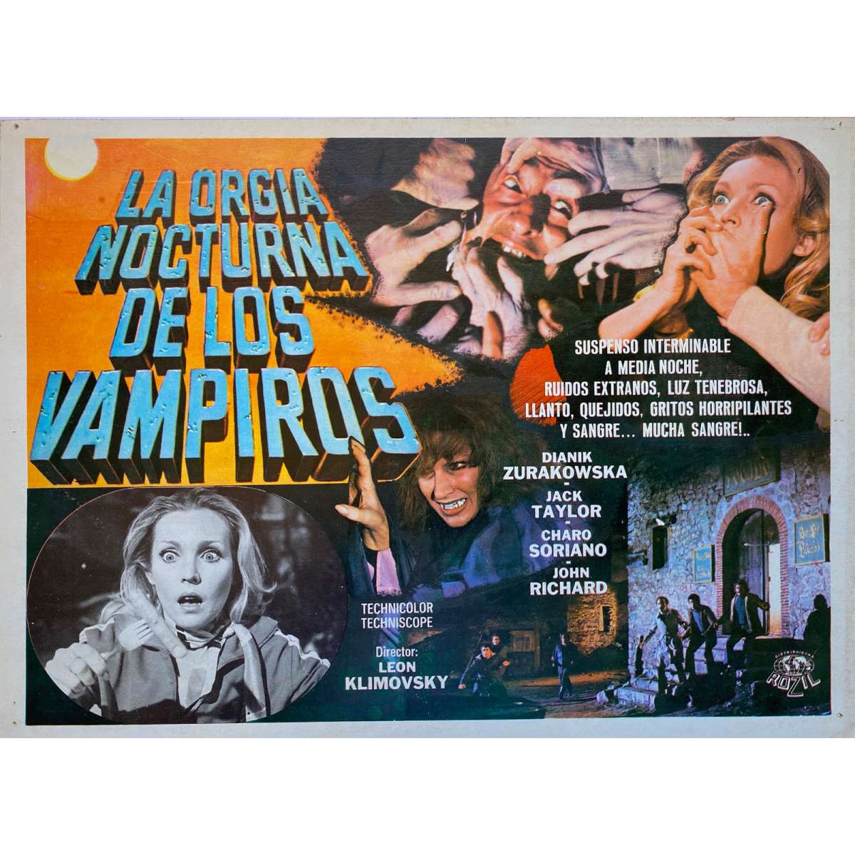 THE VAMPIRES NIGHT ORGY Mexican Lobby Card - 11x14 in. - 1973