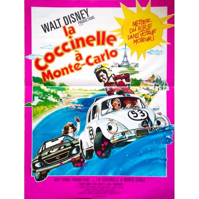 LA COCCINELLE A MONTE-CARLO Affiche de film - 40x60 cm. - 1977 - Don Knotts, Walt Disney