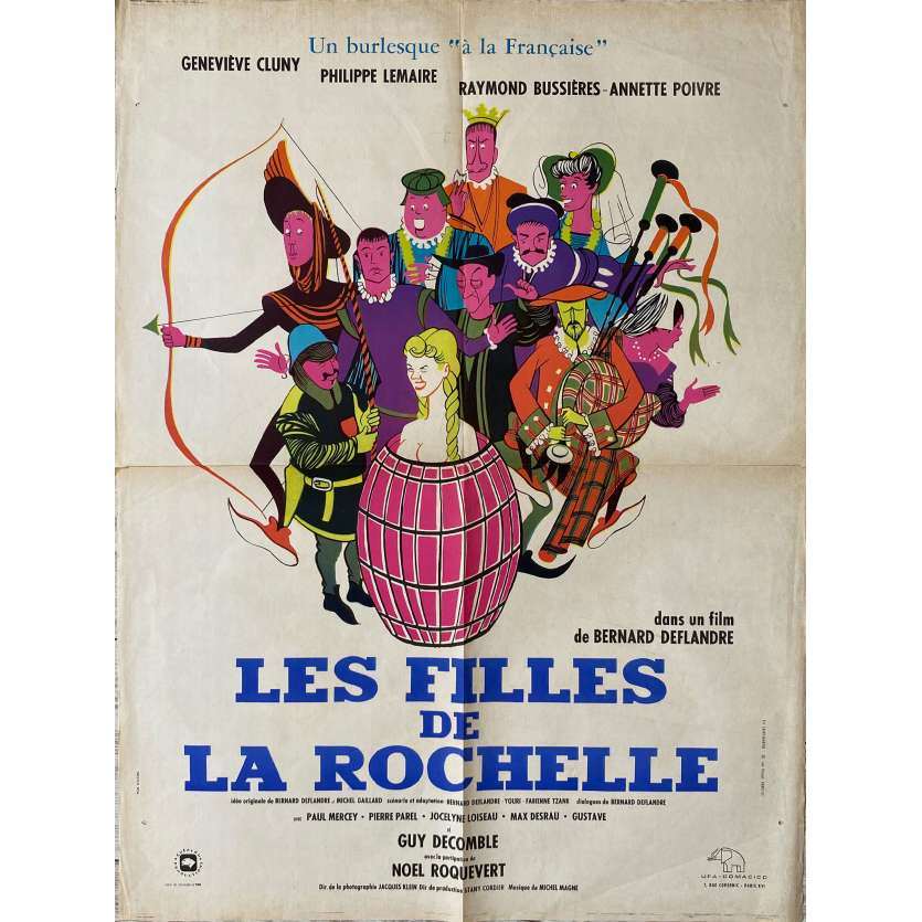 LES FILLES DE LA ROCHELLE Affiche de film- 60x80 cm. - 1962 - Raymond Bussières, Bernard Deflandre